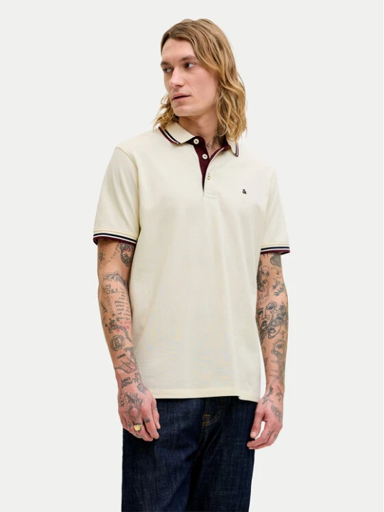 Zdjęcie produktu Jack & Jones Polo Paulos 12136668 Kremowy Regular Fit