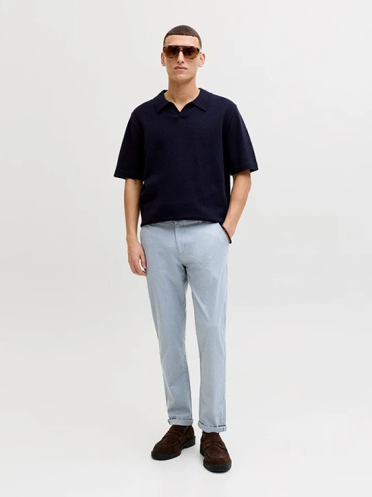 Zdjęcie produktu Jack & Jones Spodnie chino "Pstmarco" w kolorze błękitnym rozmiar: W33/L34