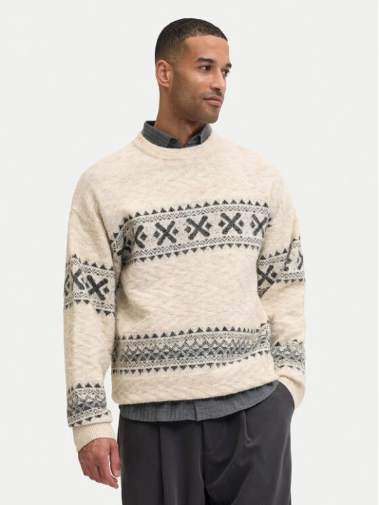 Zdjęcie produktu Jack & Jones Sweter Blumax 12286244 Beżowy Relaxed Fit