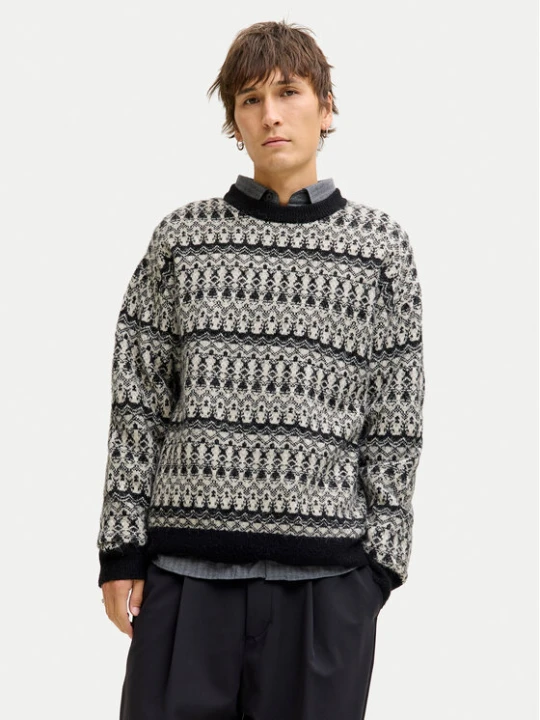 Zdjęcie produktu Jack & Jones Sweter Blumax 12286244 Czarny Relaxed Fit