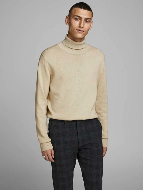 Zdjęcie produktu Jack & Jones Sweter "Emil" w kolorze beżowym rozmiar: M