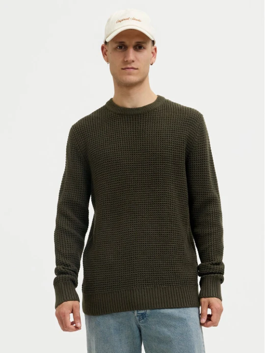 Zdjęcie produktu Jack & Jones Sweter Global 12287594 Zielony Regular Fit