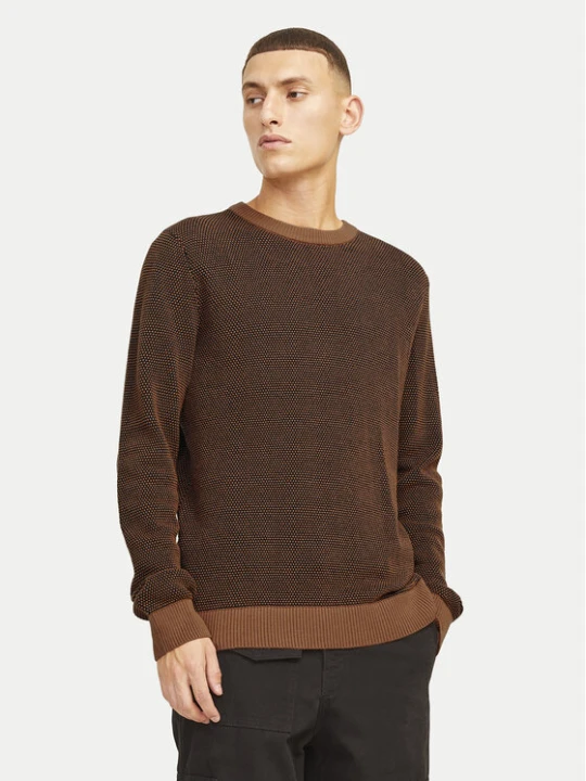 Zdjęcie produktu Jack & Jones Sweter Globe 12258139 Brązowy Regular Fit