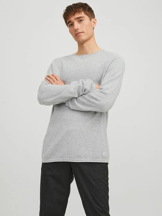 Zdjęcie produktu Jack & Jones Sweter "Hill" w kolorze szarym rozmiar: M