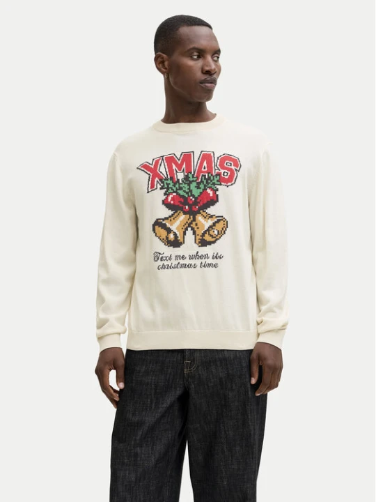 Zdjęcie produktu Jack & Jones Sweter Holiday 12287994 Beżowy Relaxed Fit