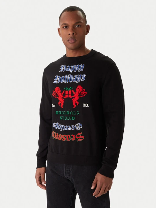 Zdjęcie produktu Jack & Jones Sweter Holiday 12287994 Czarny Relaxed Fit