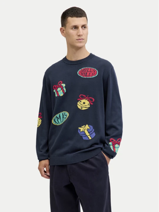 Zdjęcie produktu Jack & Jones Sweter Holiday 12287994 Granatowy Relaxed Fit