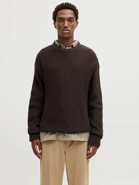 Zdjęcie produktu Jack & Jones Sweter "Kaito" w kolorze brązowym rozmiar: L