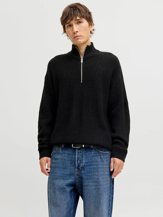 Zdjęcie produktu Jack & Jones Sweter "Kaito" w kolorze czarnym rozmiar: L