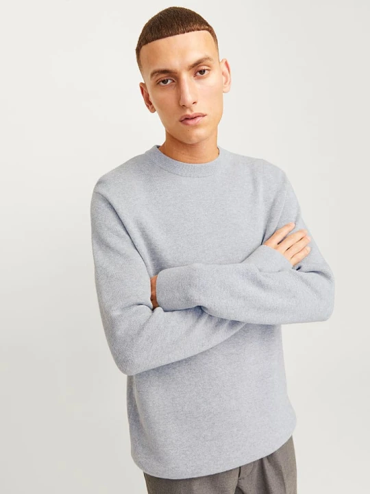 Zdjęcie produktu Jack & Jones Sweter "Milano" w kolorze jasnoszarym rozmiar: M