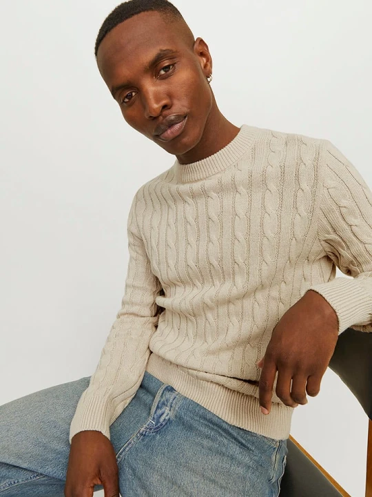 Zdjęcie produktu Jack & Jones Sweter w kolorze beżowym rozmiar: XXL