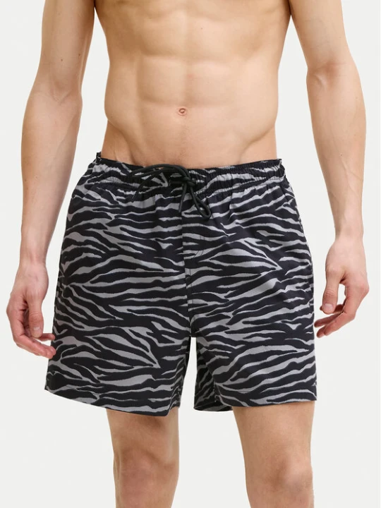 Zdjęcie produktu Jack & Jones Szorty kąpielowe Maui Shell 12291808 Czarny Regular Fit
