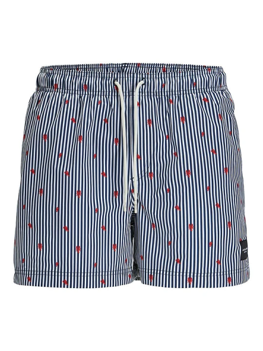 Zdjęcie produktu Jack & Jones Szorty kąpielowe "Maui" w kolorze granatowo-białym rozmiar: XL