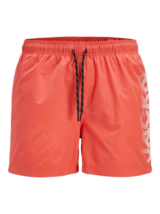Zdjęcie produktu Jack & Jones Szorty kąpielowe "Maui" w kolorze koralowym rozmiar: L