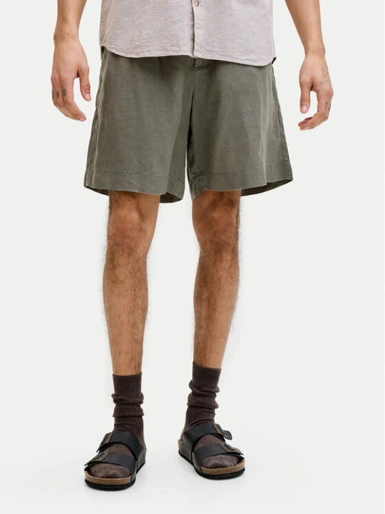 Zdjęcie produktu Jack & Jones Szorty materiałowe Lawrence 12253134 Zielony ciemny Wide Leg