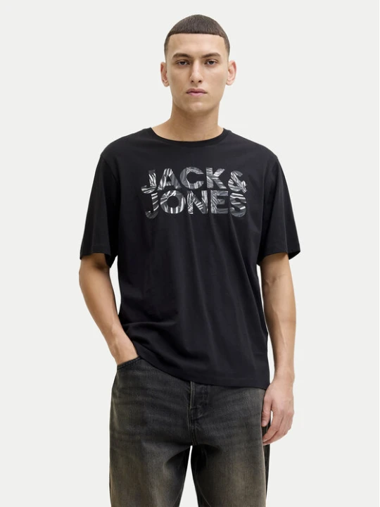 Zdjęcie produktu Jack & Jones T-Shirt Ejeff Logo 12288536 Czarny Regular Fit