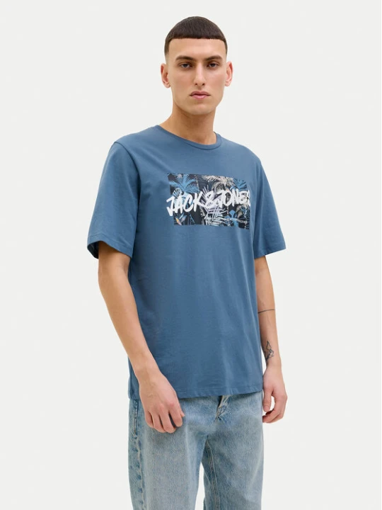 Zdjęcie produktu Jack & Jones T-Shirt Hawaii 12269324 Niebieski Standard Fit