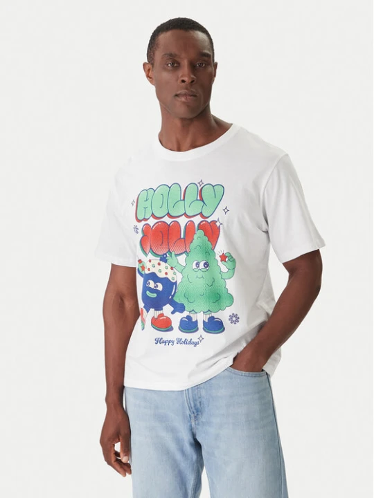 Zdjęcie produktu Jack & Jones T-Shirt Holiday Cartoon 12287550 Biały Relaxed Fit