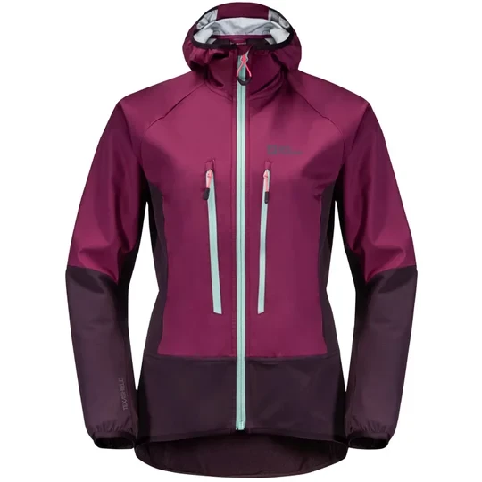 Zdjęcie produktu Jack Wolfskin Alpspitze Hoody Jkt W 1307391-1014, Damskie, Fioletowe, kurtki zimowe, poliester, rozmiar: M