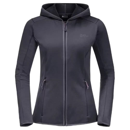Zdjęcie produktu Jack Wolfskin Baiselberg Hooded FZ W 1710771-1388, Damskie, Czarne, polary, poliester, rozmiar: S