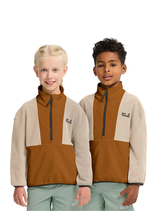 Zdjęcie produktu Jack Wolfskin Bluza polarowa "Taunus" w kolorze jasnobrązowo-beżowym rozmiar: 104