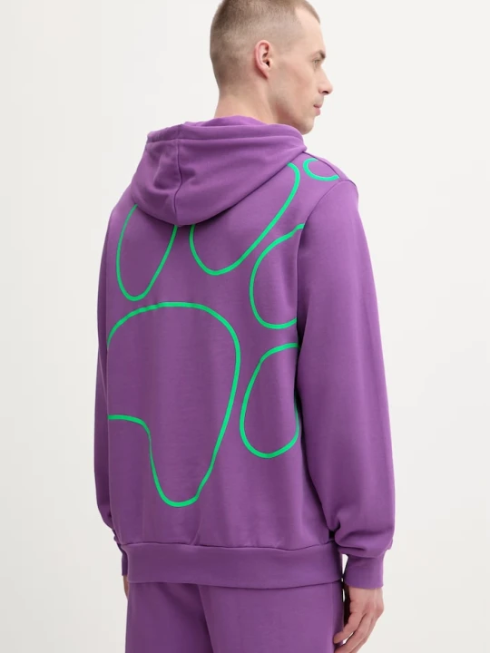 Zdjęcie produktu Jack Wolfskin bluza sportowa męska bawełniana Celebrate The Paw fioletowy