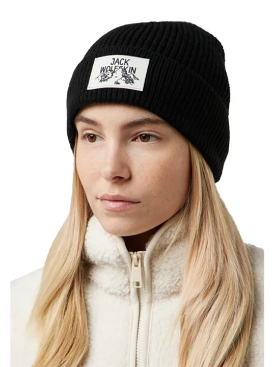 Zdjęcie produktu Jack Wolfskin Czapka beanie "Badge" w kolorze czarnym rozmiar: onesize