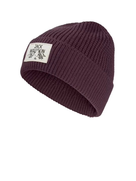 Zdjęcie produktu Jack Wolfskin Czapka beanie "Badge" w kolorze fioletowym rozmiar: onesize