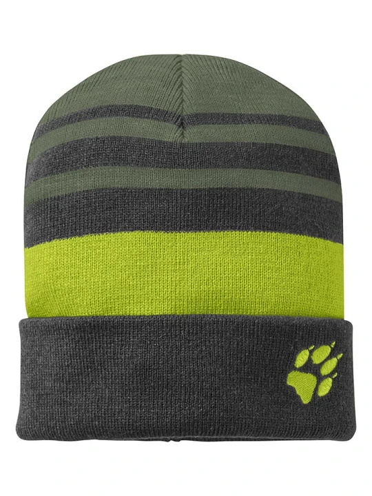 Zdjęcie produktu Jack Wolfskin Czapka beanie "Stripy Knit" w kolorze zielonym rozmiar: S