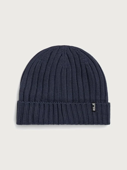Zdjęcie produktu Jack Wolfskin czapka beanie z wełną RIB KNIT granatowy