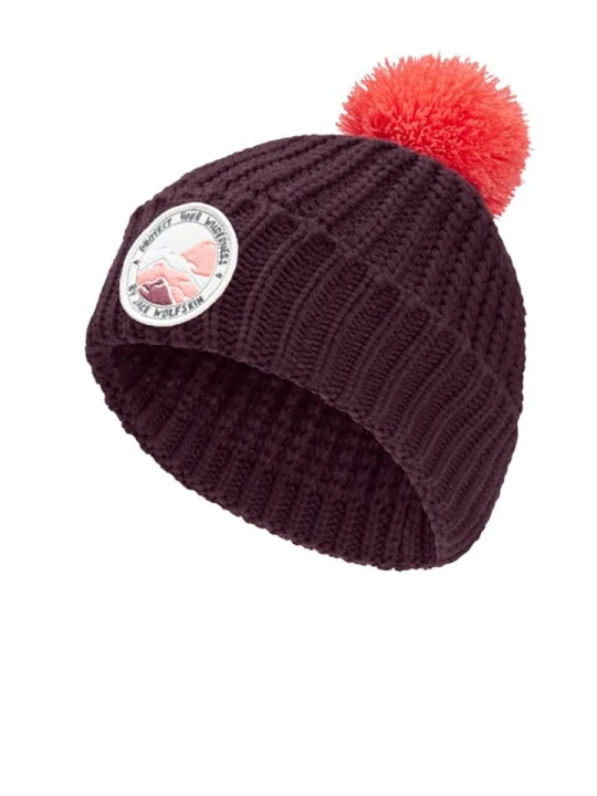 Zdjęcie produktu Jack Wolfskin Czapka "Pompom Badge" w kolorze fioletowo-pomarańczowym rozmiar: S