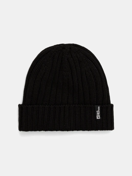 Zdjęcie produktu Jack Wolfskin czapka beanie z wełną RIB KNIT czarny
