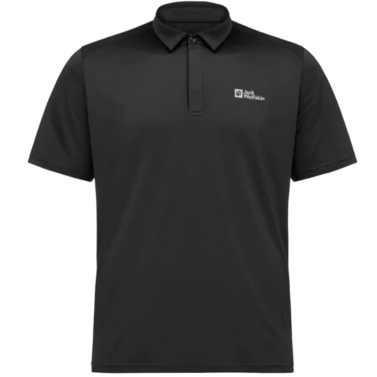 Zdjęcie produktu Jack Wolfskin Delfami Polo Shirt 1809801-6000, Męskie, Czarne, koszulki polo, poliester, rozmiar: S
