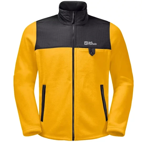 Zdjęcie produktu Jack Wolfskin Dna Grizzly Fleece FZ M 1709982-3802, Męskie, Żółte, polary, poliester, rozmiar: S