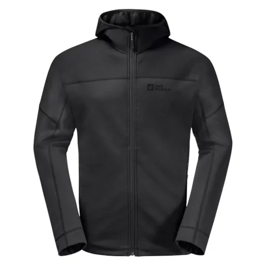 Zdjęcie produktu Jack Wolfskin Hirschberg Hooded FZ M 1710881-6000, Męskie, Czarne, polary, poliester, rozmiar: 3XL