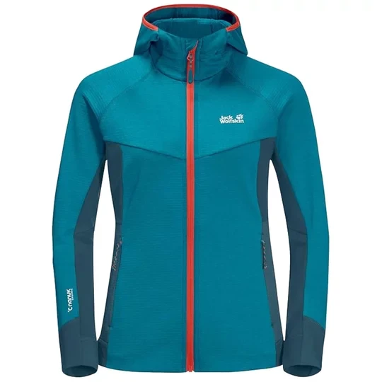 Zdjęcie produktu Jack Wolfskin Hydro Grid Fleece Jkt W 1709911-1395, Damskie, Niebieskie, kurtki, poliester, rozmiar: L