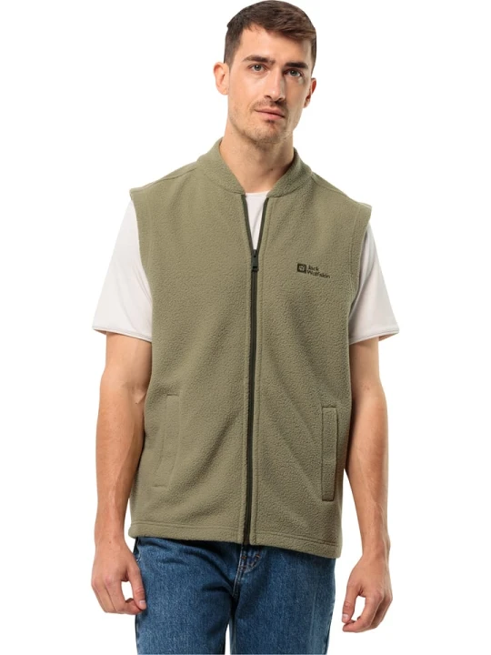 Zdjęcie produktu Jack Wolfskin Kamizelka polarowa "Light Curl" w kolorze khaki rozmiar: XL