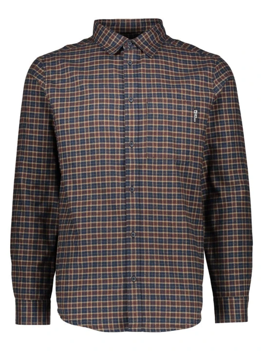 Zdjęcie produktu Jack Wolfskin Koszula "Berweg" w kolorze granatowo-niebiesko-brązowym rozmiar: M