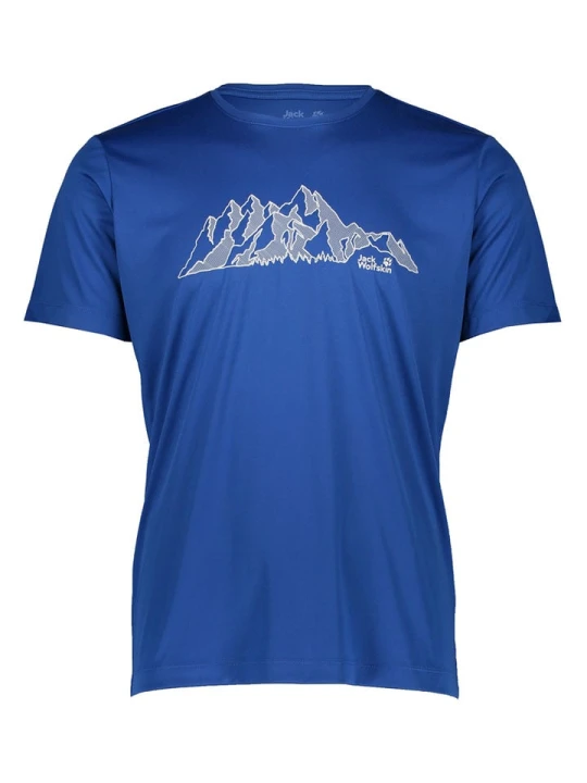 Zdjęcie produktu Jack Wolfskin Koszulka funkcyjna "Peak Graphic" w kolorze niebieskim rozmiar: S