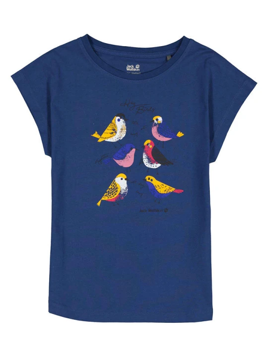 Zdjęcie produktu Jack Wolfskin Koszulka "Tweeting Birds" w kolorze granatowym rozmiar: 128