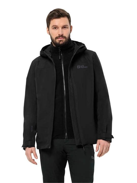 Zdjęcie produktu Jack Wolfskin Kurtka funkcyjna 3w1 "Taubenberg" w kolorze czarnym rozmiar: XXL