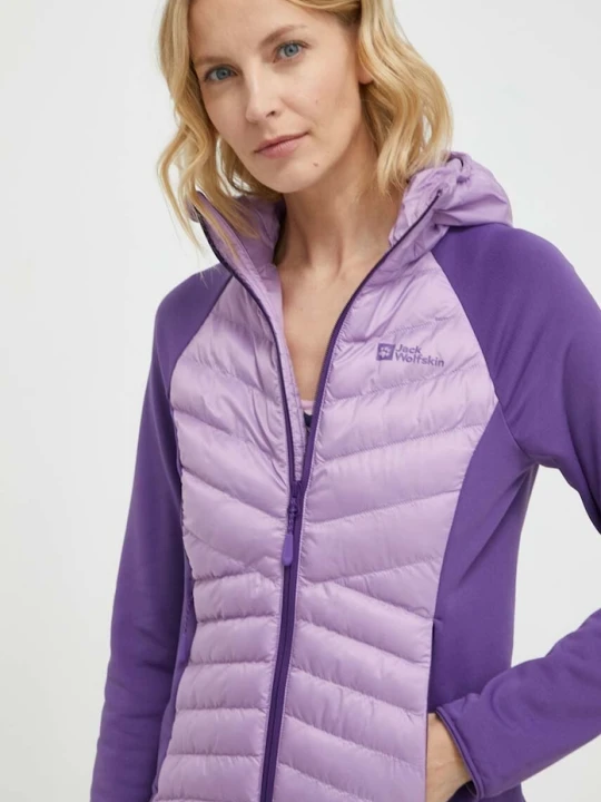 Zdjęcie produktu Jack Wolfskin kurtka outdoorowa Routeburn Pro Hybrid fioletowy