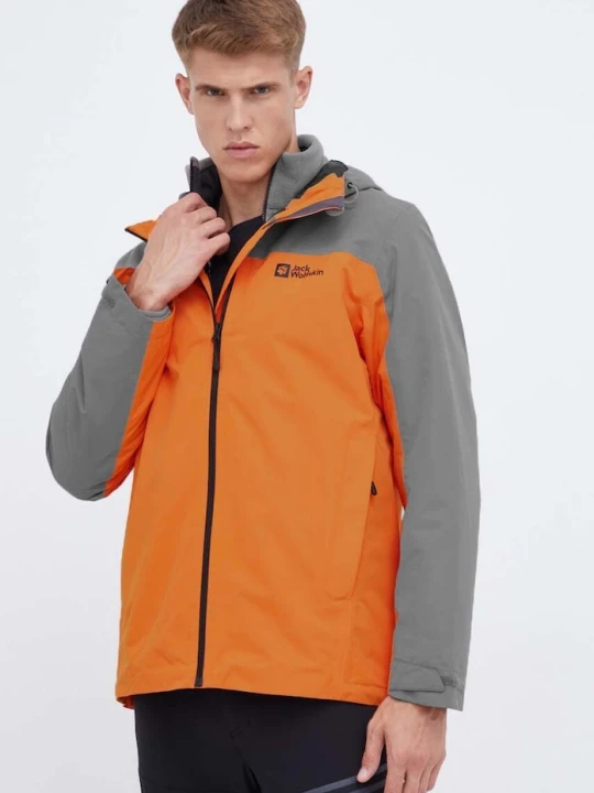 Zdjęcie produktu Jack Wolfskin kurtka outdoorowa Taubenberg 3in1 pomarańczowy