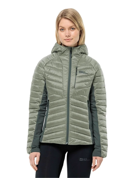 Zdjęcie produktu Jack Wolfskin Kurtka pikowana "Routeburn Pro" w kolorze zielonym rozmiar: L