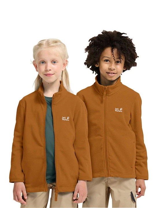 Zdjęcie produktu Jack Wolfskin Kurtka polarowa "Taunus 100" w kolorze jasnobrązowym rozmiar: 104