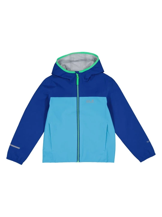 Zdjęcie produktu Jack Wolfskin Kurtka przeciwdeszczowa "Adventuretribe" w kolorze niebieskim rozmiar: 116