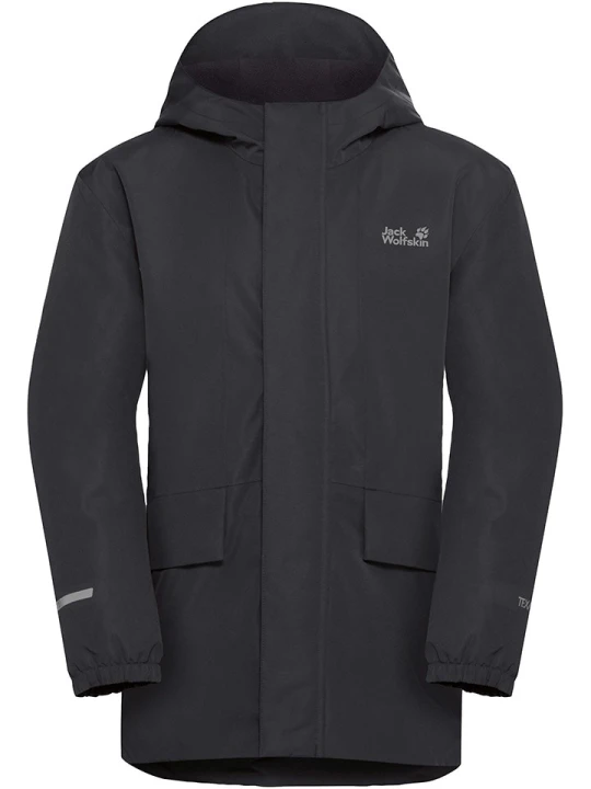 Zdjęcie produktu Jack Wolfskin Kurtka przeciwdeszczowa "Canvey" w kolorze czarnym rozmiar: 140