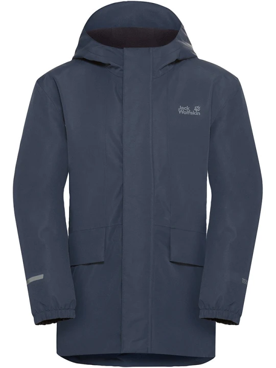 Zdjęcie produktu Jack Wolfskin Kurtka przeciwdeszczowa "Canvey" w kolorze granatowym rozmiar: 92