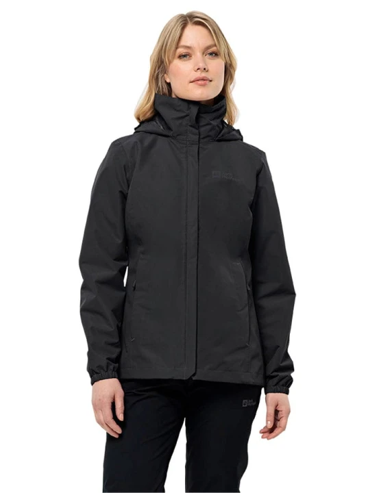 Zdjęcie produktu Jack Wolfskin Kurtka przeciwdeszczowa "Stormy Point" w kolorze czarnym rozmiar: L