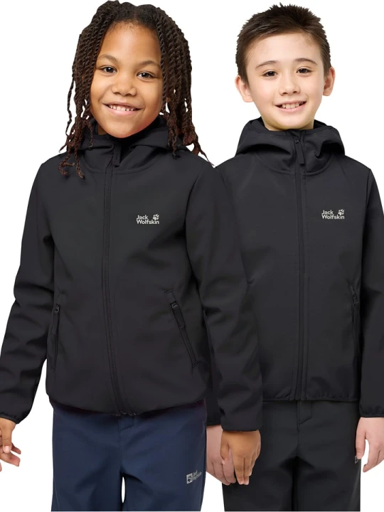 Zdjęcie produktu Jack Wolfskin Kurtka softshellowa "Fourwinds" w kolorze czarnym rozmiar: 164